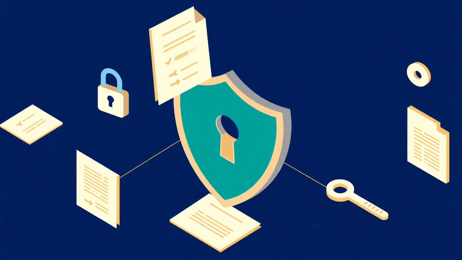 Illustration representing privacy, data protection and secure records